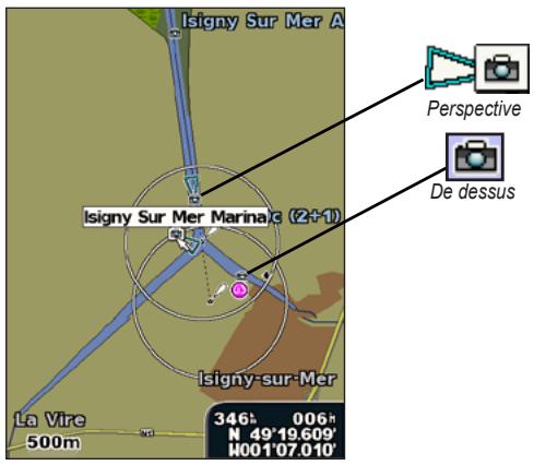 GARMIN GPSMAP 521/521S - Pour accéder aux photos aériennes de la carte de navigation : - 1