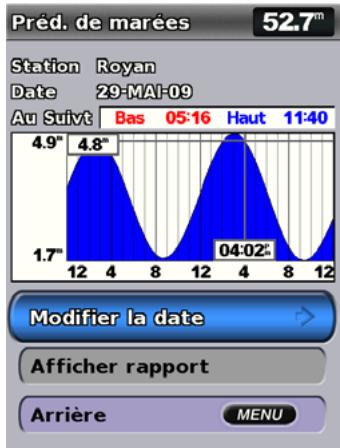 GARMIN GPSMAP 521/521S - Affichage des informations de la station d'observation des marées - 2