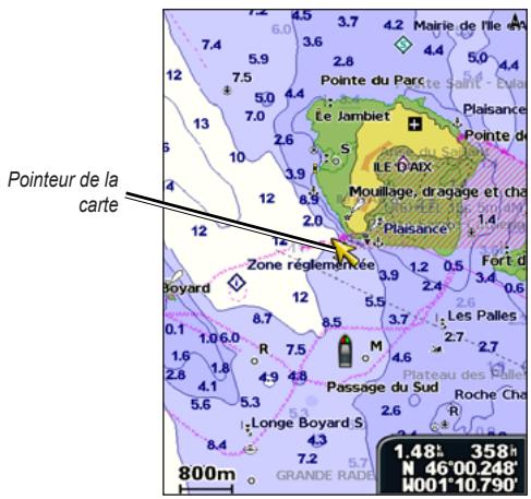 GARMIN GPSMAP 521/521S - Recadrage de la carte de navigation - 1