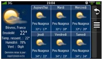 GARMIN NUVIFONE G60 - Affichage des prévisions météo - 1