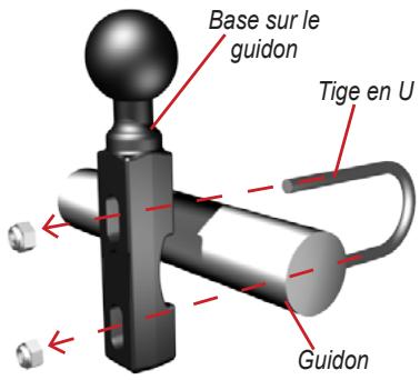 GARMIN ZUMO 550 - B) Pour installer la base sur la fixation de la poignée de frein/d'embrayage : - 2