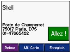 GARMIN ZUMO 550 - Options de la page Aller - 1