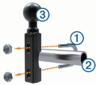 GARMIN ZUMO 340 LM - Installation de l'arceau et du support pour guidon - 1