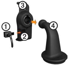 GARMIN DĒZL 560LMT - Fixation de l'appareil à la base - 1