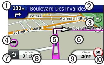 GARMIN DĒZL 560LMT - Utilisation de la carte de navigation - 1