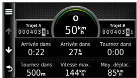 GARMIN DĒZL 560LMT - Affichage des informations sur le trajet - 1