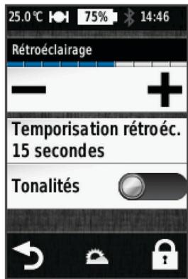 GARMIN EDGE 510 - Utilisation du rétroéclairage - 1