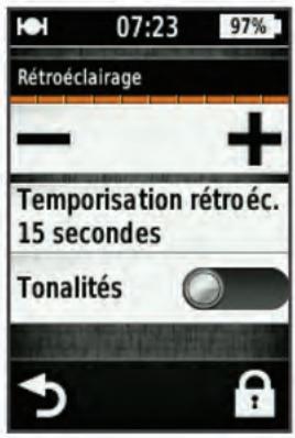 GARMIN EDGE TOURING PLUS - Utilisation du rétroéclairage - 1