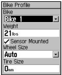 GARMIN VHF 300I - To set your bike profile: - 1