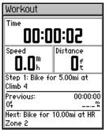 GARMIN VHF 300I - To start an advanced workout: - 1