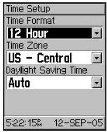 GARMIN VHF 300I - To change time setup: - 1