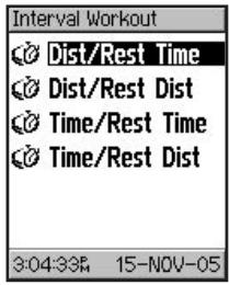 GARMIN VHF 300I - To create an interval workout: - 1