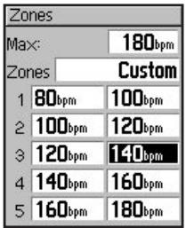 GARMIN VHF 300I - To change your heart rate zones manually: - 1