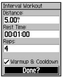 GARMIN VHF 300I - To create an interval workout: - 2