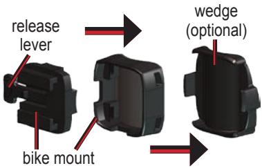 GARMIN VHF 300I - To install the Edge on your bike stem: - 1