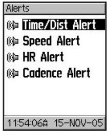 GARMIN VHF 300I AIS - To set a time or distance alert: - 1