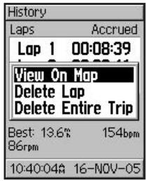 GARMIN VHF 300I AIS - To view laps on map: - 1