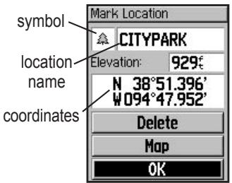 GARMIN VHF 300I AIS - To mark your location: - 1