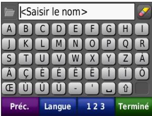 GARMIN ZUMO 220 - Utilisation du clavier virtuel - 1