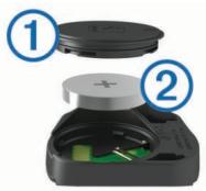 GARMIN EDGE 25 - Remplacement de la pile du capteur de vitesse ou du capteur de cadence - 1