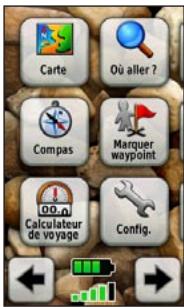GARMIN services OREGON 550 - Accès aux applications depuis le menu principal - 1