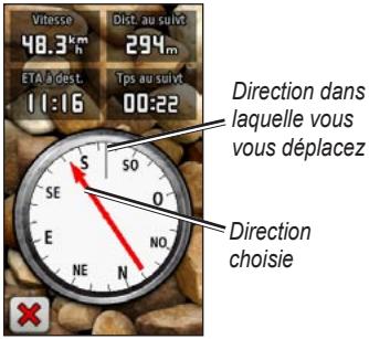 GARMIN services OREGON 550 - Pointeurs de relèvement et de cap - 1