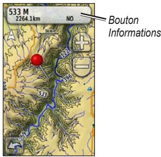 GARMIN services OREGON 550 - Pour afficher des informations détaillées sur un point de la carte : - 1