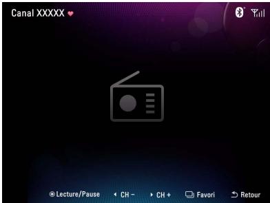 Canal XXXXX ♥ @ Lecture/Pause < CH - > CH + Favori > Retour