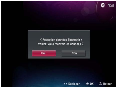 Voulez-vous recevoir les données ? Oui Non Déplacer OK Retour