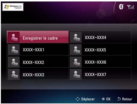 Enregistrer le cadre XXXX-XXX4 XXXX-XXX1 XXXX-XXX5 XXXX-XXX2 XXXX-XXX6 XXXX-XXX3 XXXX-XXX7 Déplacer OK Retour