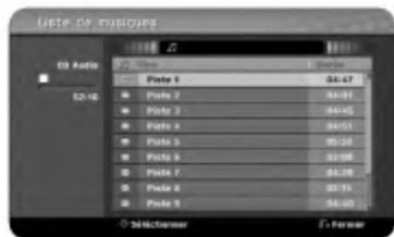 LG RC388 - Options du menu Liste Audio - 1