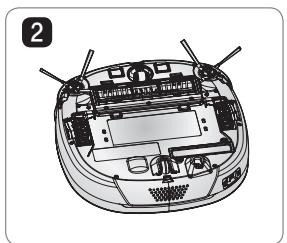 LG VR8604PR HOM-BOT SQUARE - Montage/démontage de la batterie - 3