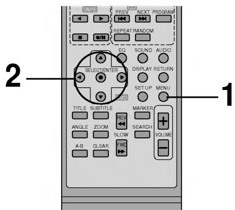LG FFH-DV25AD - Utilisation d'un menu DVD - 1
