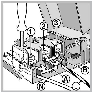 INDESIT K3C51 - Montage du câble d'alimentation - 3