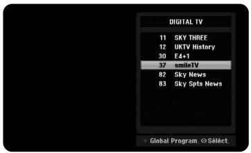 DIGITAL TV 11 SKY THREE 12 UKTV History 30 E4+1 37 amileTV 82 Sky News 83 Sky Spts News Global Program. ©Select
