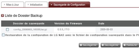 LG N2R1 - Sauvegarde de configuration - 1