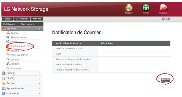 LG N2R1 - Paramétrage du Service Notification de Courrier - 1