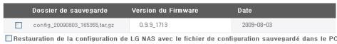 LG N2R1DD1 - Sauvegarde de configuration - 1