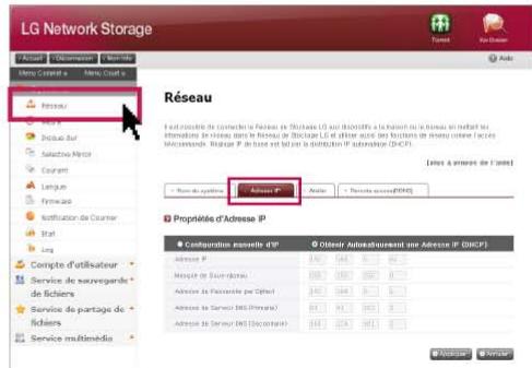 LG NAS N1A1 - Adresse IP - 1