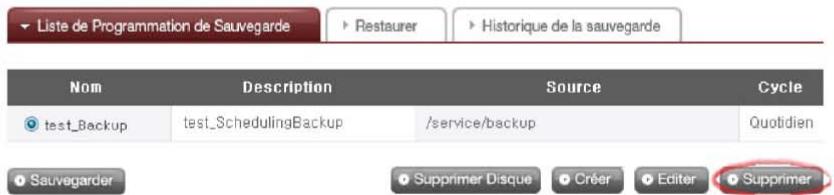 LG NAS N1A1 - Supprimer un horaire de sauvegarde - 1