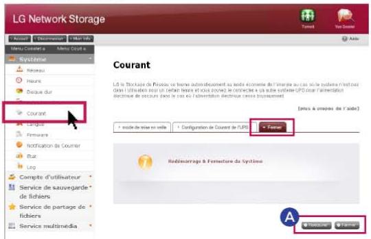 LG NAS N1A1 - Arrêt/redémarrage du LG network storage - 1