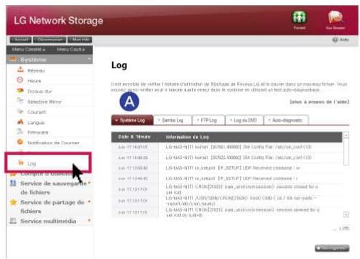 LG NAS N1A1 - 8-13. Configuration du système contrôle d'un journal - 2