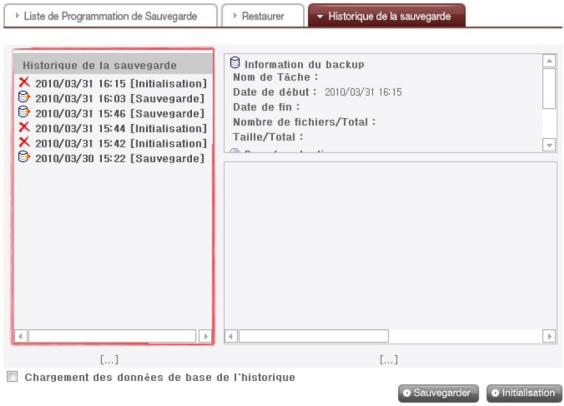 LG NAS N1T1 - Historique de sauvegarde - 1