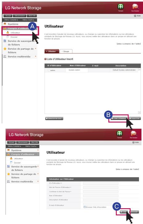 LG NAS N1T1 - Ajouter un utilisateur - 1