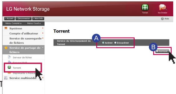 LG NAS N1T1 - 11-3. Service de partage de fichiers torrent - 2