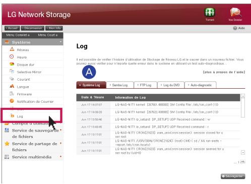 LG NAS N1T1 - 8-13. Configuration du système contrôle d'un journal - 2