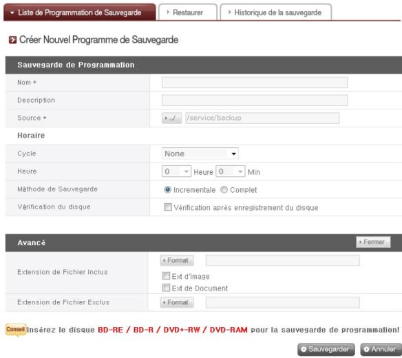 LG NAS N1T1 - Créer un horaire de sauvegarde - 2