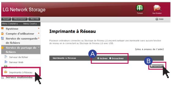LG NAS N1T1 - 11-4. Service de partage de fichiers imprimante réseau - 2