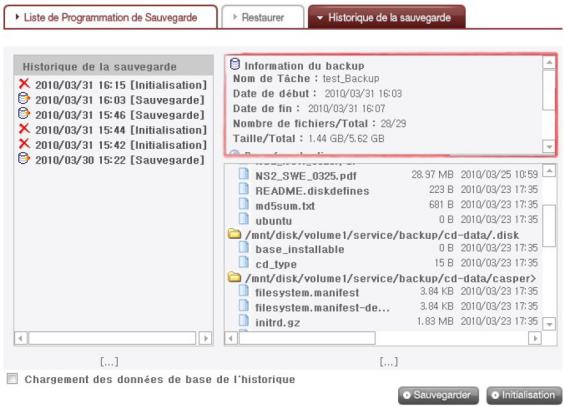 LG NAS N1T1 - Information du backup - 1