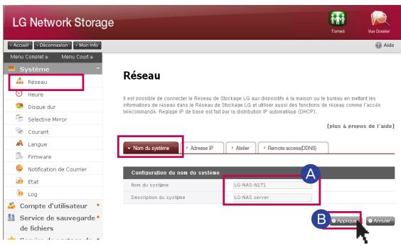 LG NAS N1T1 - Nom de système - 1
